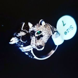 Genuine Sterling Silver Double Jaguar Ring